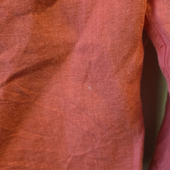 David N. Coral Long-Sleeve Shirt Button-Up Size M 100% Linen Elegant Casual Wear - Picture 5 of 10